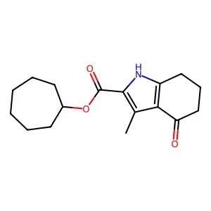 cycloheptyl 3-methyl-4-oxo-4,5,6,7-tetrahydro-1H-indole-2-carboxylate structure