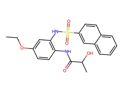 N-[4-ethoxy-2-(naphthalen-2-ylsulfonylamino)phenyl]-2-hydroxypropanamide structure