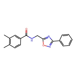 3,4-dimethyl-N-[(3-phenyl-1,2,4-oxadiazol-5-yl)methyl]benzamide structure