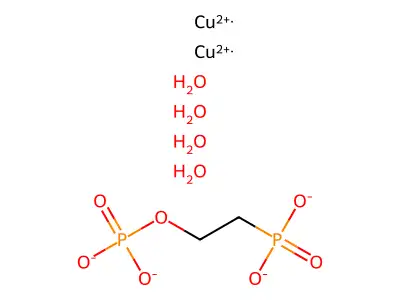 Phosphonic acid, (2-(phosphonooxy)ethyl)-, copper(2+) salt (1:1), tetrahydrate structure
