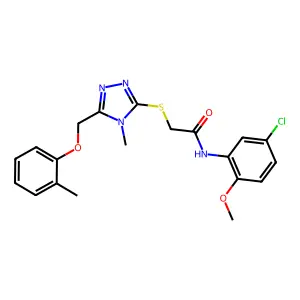 N-(5-chloro-2-methoxyphenyl)-2-({4-methyl-5-[(2-methylphenoxy)methyl]-4H-1,2,4-triazol-3-yl}sulfanyl)acetamide structure