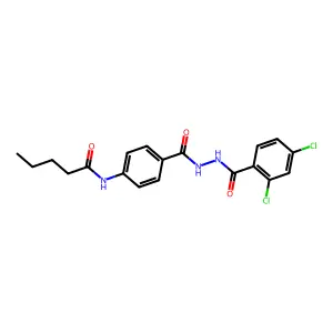 N-[4-[[(2,4-dichlorobenzoyl)amino]carbamoyl]phenyl]pentanamide structure