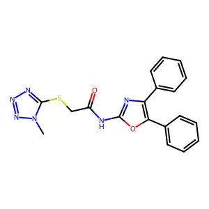 N-(4,5-diphenyl-2-oxazolyl)-2-[(1-methyl-5-tetrazolyl)thio]acetamide structure