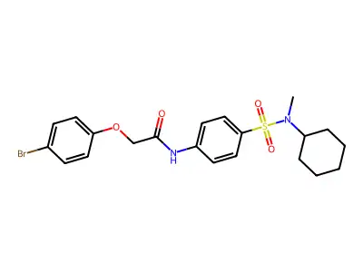 2-(4-bromophenoxy)-N-(4-{[cyclohexyl(methyl)amino]sulfonyl}phenyl)acetamide structure
