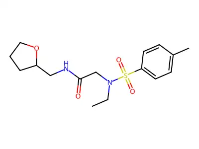 2-[ethyl-(4-methylphenyl)sulfonylamino]-N-(oxolan-2-ylmethyl)acetamide structure