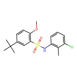 {[5-(Tert-butyl)-2-methoxyphenyl]sulfonyl}(3-chloro-2-methylphenyl)amine structure