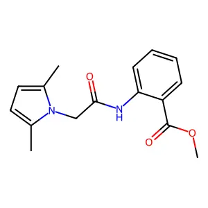 methyl 2-{[(2,5-dimethyl-1H-pyrrol-1-yl)acetyl]amino}benzoate structure