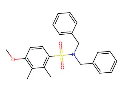 N,N-dibenzyl-4-methoxy-2,3-dimethylbenzenesulfonamide structure