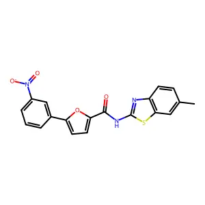 N-(6-methyl-1,3-benzothiazol-2-yl)-5-(3-nitrophenyl)furan-2-carboxamide structure