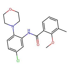 N-[5-chloro-2-(4-morpholinyl)phenyl]-2-methoxy-3-methylbenzamide structure