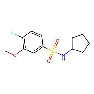 N-cyclopentyl-4-fluoro-3-methoxybenzenesulfonamide structure
