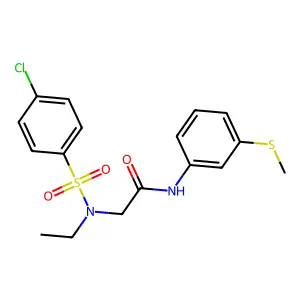 2-[(4-chlorophenyl)sulfonyl-ethylamino]-N-(3-methylsulfanylphenyl)acetamide structure