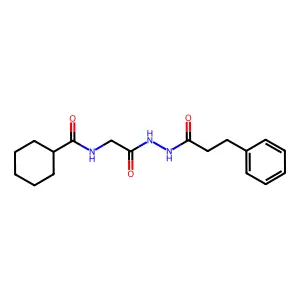 N-[2-oxo-2-[2-(3-phenylpropanoyl)hydrazinyl]ethyl]cyclohexanecarboxamide structure