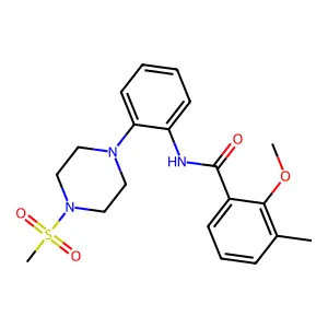 2-methoxy-3-methyl-N-{2-[4-(methylsulfonyl)-1-piperazinyl]phenyl}benzamide structure