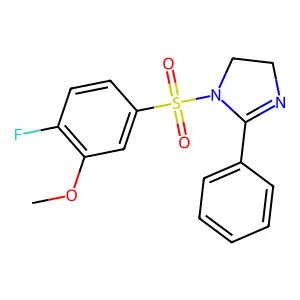 1-((4-fluoro-3-methoxyphenyl)sulfonyl)-2-phenyl-4,5-dihydro-1H-imidazole structure