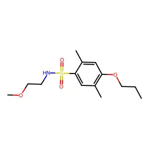 N-(2-methoxyethyl)-2,5-dimethyl-4-propoxybenzenesulfonamide structure