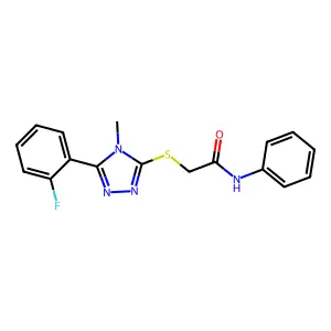 2-[[5-(2-fluorophenyl)-4-methyl-1,2,4-triazol-3-yl]sulfanyl]-N-phenylacetamide structure