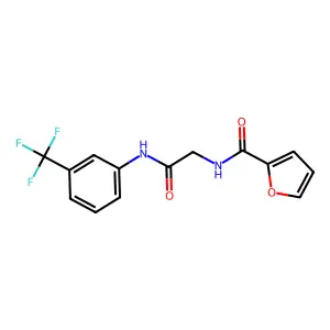 N-[2-oxo-2-[3-(trifluoromethyl)anilino]ethyl]furan-2-carboxamide structure