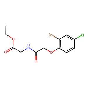 ethyl N-[(2-bromo-4-chlorophenoxy)acetyl]glycinate structure