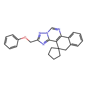 2-(phenoxymethyl)-5H-spiro[benzo[h][1,2,4]triazolo[1,5-c]quinazoline-4,1'-cyclopentane] structure