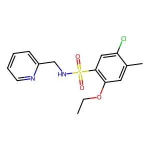 5-chloro-2-ethoxy-4-methyl-N-(pyridin-2-ylmethyl)benzenesulfonamide structure