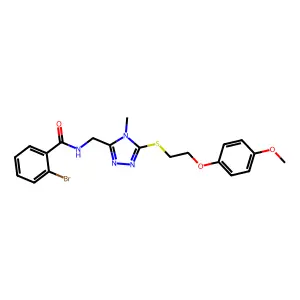 2-bromo-N-[(5-{[2-(4-methoxyphenoxy)ethyl]sulfanyl}-4-methyl-4H-1,2,4-triazol-3-yl)methyl]benzamide structure