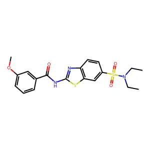 N-[6-(diethylsulfamoyl)-1,3-benzothiazol-2-yl]-3-methoxybenzamide structure