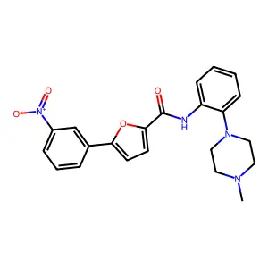 N-[2-(4-methylpiperazin-1-yl)phenyl]-5-(3-nitrophenyl)furan-2-carboxamide structure