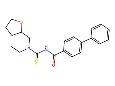 N-[ethyl(oxolan-2-ylmethyl)carbamothioyl]-4-phenylbenzamide structure