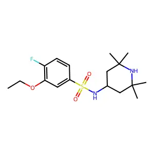 3-ethoxy-4-fluoro-N-(2,2,6,6-tetramethyl-4-piperidinyl)benzenesulfonamide structure