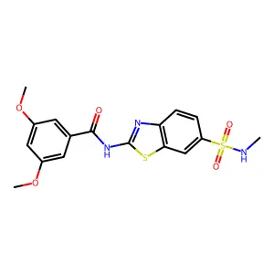 3,5-dimethoxy-N-[6-(methylsulfamoyl)-1,3-benzothiazol-2-yl]benzamide structure