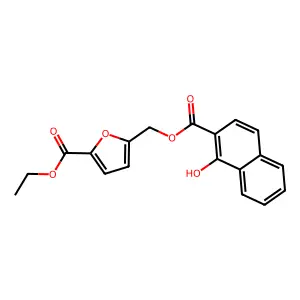 Ethyl 5-{[(1-hydroxy-2-naphthoyl)oxy]methyl}-2-furoate structure