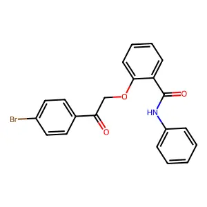 2-[2-(4-bromophenyl)-2-oxoethoxy]-N-phenylbenzamide structure