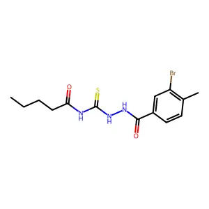 N-[[(3-bromo-4-methylbenzoyl)amino]carbamothioyl]pentanamide structure