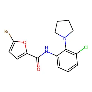 5-bromo-N-[3-chloro-2-(1-pyrrolidinyl)phenyl]-2-furancarboxamide structure