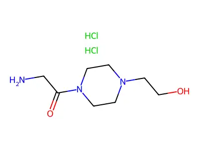 2-Amino-1-[4-(2-hydroxy-ethyl)-piperazin-1-yl]-ethanone dihydrochloride structure