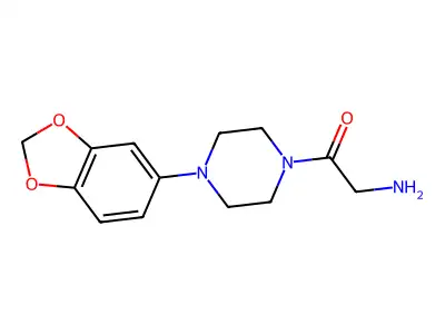 2-Amino-1-[4-(1,3-benzodioxol-5-yl)-1-piperazinyl]ethanone structure