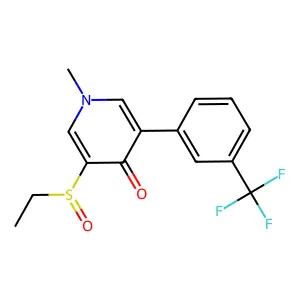 4(1H)-Pyridinone, 3-(ethylsulfinyl)-1-methyl-5-(3-(trifluoromethyl)phenyl)- structure