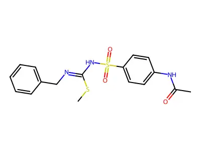 p-Acetamidobenzenesulfonyl-3 benzyl-1 methyl-2 isothiouree [French] structure