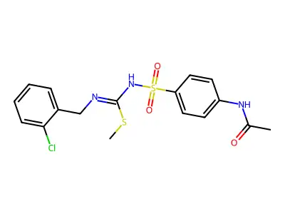 p-Acetamidobenzenesulfonyl-3 o-chlorobenzyl-1 methyl-2 isothiouree [French] structure
