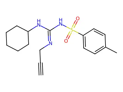 Benzenesulfonamide, N-((cyclohexylamino)(2-propynylamino)methylene)-4-methyl- structure