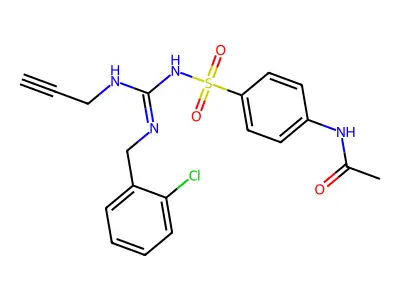Acetamide, N-(4-((((((2-chlorophenyl)methyl)amino)(2-propynylamino)methylene)amino)sulfonyl)phenyl)- structure