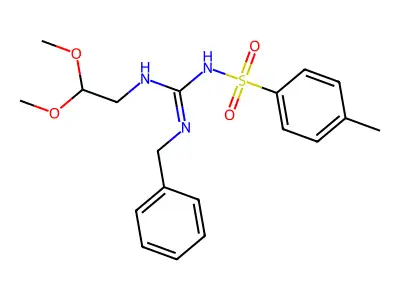 Benzenesulfonamide, (((2,2-dimethoxyethyl)amino)((phenylmethyl)amino)methylene)-4-methyl- structure