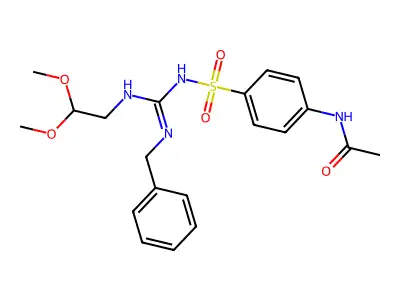 Acetamide, N-(4-(((((2,2-dimethoxyethyl)amino)(phenylmethylamino)methylene)amino)sulfonyl)phenyl)- structure
