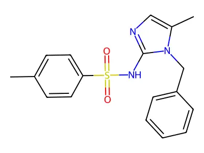 Benzenesulfonamide, 4-methyl-N-(5-methyl-1-(phenylmethyl)-1H-imidazol-2-yl)- structure