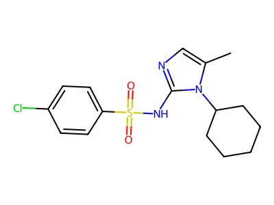 Benzenesulfonamide, 4-chloro-N-(1-cyclohexyl-5-methyl)-1H-imidazol-2-yl)- structure