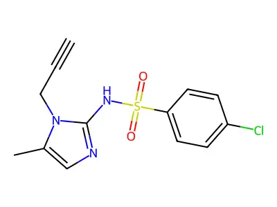 Benzenesulfonamide, 4-chloro-N-(5-methyl-1-(2-propynyl)-1H-imidazol-2-yl)- structure