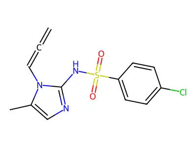 4-Chloro-N-(5-methyl-1-(1,2-propadienyl)-1H-imidazol-2-yl)benzenesulfonamide structure