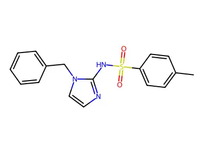 Benzenesulfonamide, 4-methyl-N-(1-(phenylmethyl)-1H-imidazol-2-yl)- structure