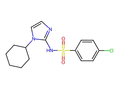 Benzenesulfonamide, 4-chloro-N-(1-cyclohexyl-1H-imidazol-2-yl)- structure